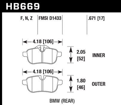 Hawk Performance HB669 Series Brake Pad