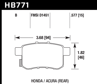 Hawk Performance HB771 Series Brake Pad