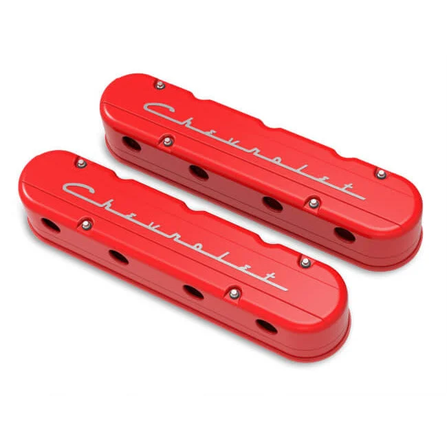 Holley 2-PIECE VALVE COVER GM LS CHEVROLET LOGO