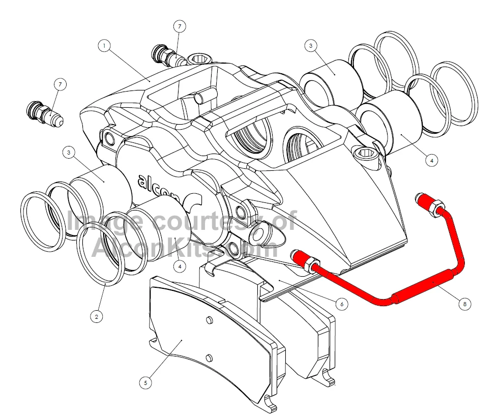 Mono4 Bridge (Crossover) Pipe (for 28mm disc system calipers)
