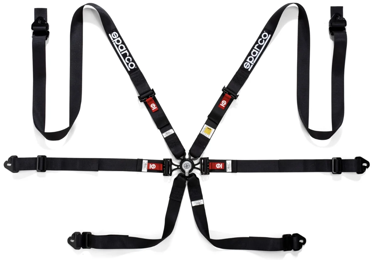 Sparco 6 Point Racing Harness 2" Steel (Pull Up)