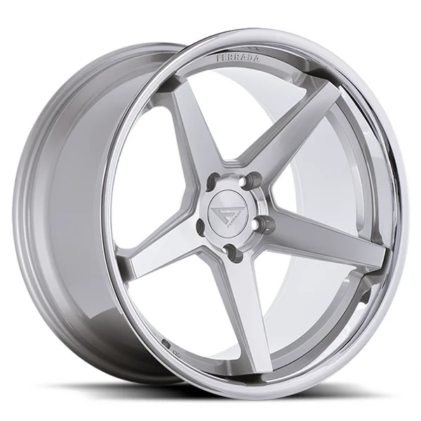 Ferrada Wheels FR3 Machine Silver / Chrome Lip 20x9 5x120 ET35 72.56 Mid Concavity