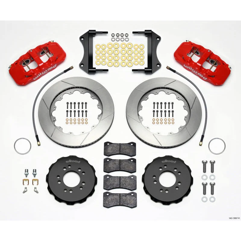 Wilwood AERO6 Front Hat Kit 14.25 Red 2014-Up Corvette C7 w/Lines