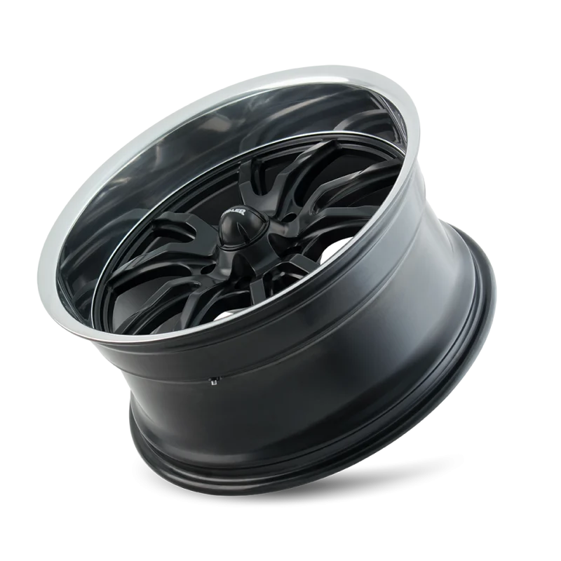 Ridler 650 20x10 / 5x120.65 BP / 0mm Offset / 83.82mm Hub Matte Black Polished Wheel