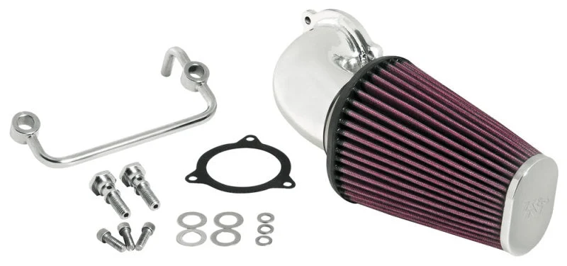 K&N 08-10 Harley-Davidson Touring Models Performance Intake Kit - Bright Aluminized