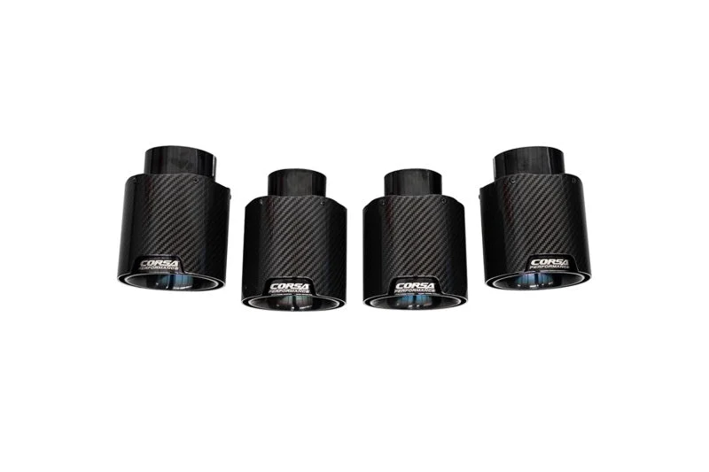 Corsa 20-25 Chevrolet Corvette C8 RWD 4.5in Carbon Fiber Black PVD Tip Kit (For Corsa Exhaust Only)