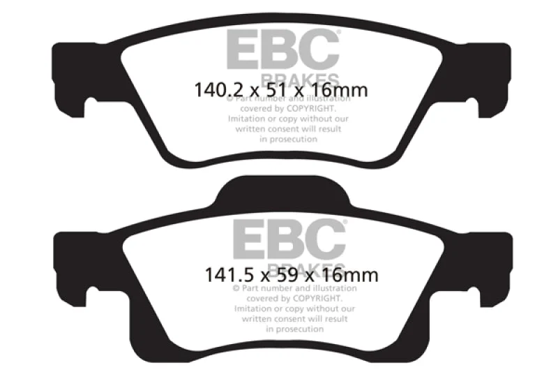 EBC Ultimax2 Low Dust Street - Rear Ultimax 2 Pad PN UD1498