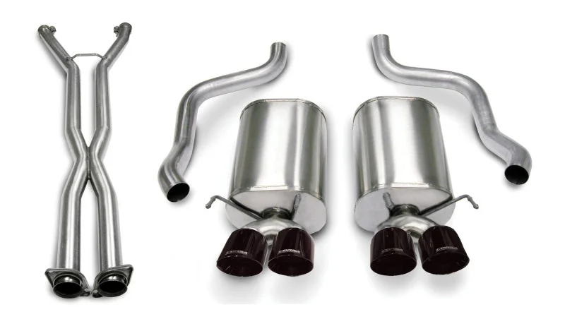 Corsa 06-08 Corvette C6 Sport Cat-Back Dual Rear Exit w/ 3.5in Black PVD Tips
