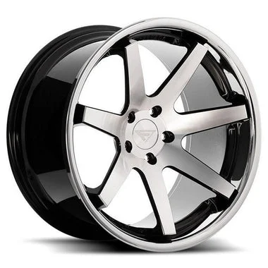 Ferrada Wheels FR1 Machine Black / Chrome Lip 22x11 5x112 ET20 66.56 Super Deep Concavity