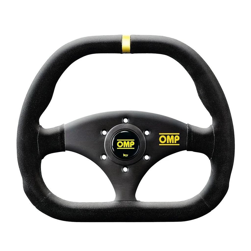 OMP Kubic Steering Wheel – Flat Top 310x265mm Racing Wheel with Anatomic Grip