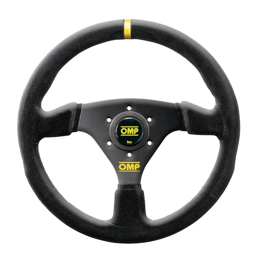 OMP Targa 330 Steering Wheel – 330mm Black Suede Flat Racing Wheel