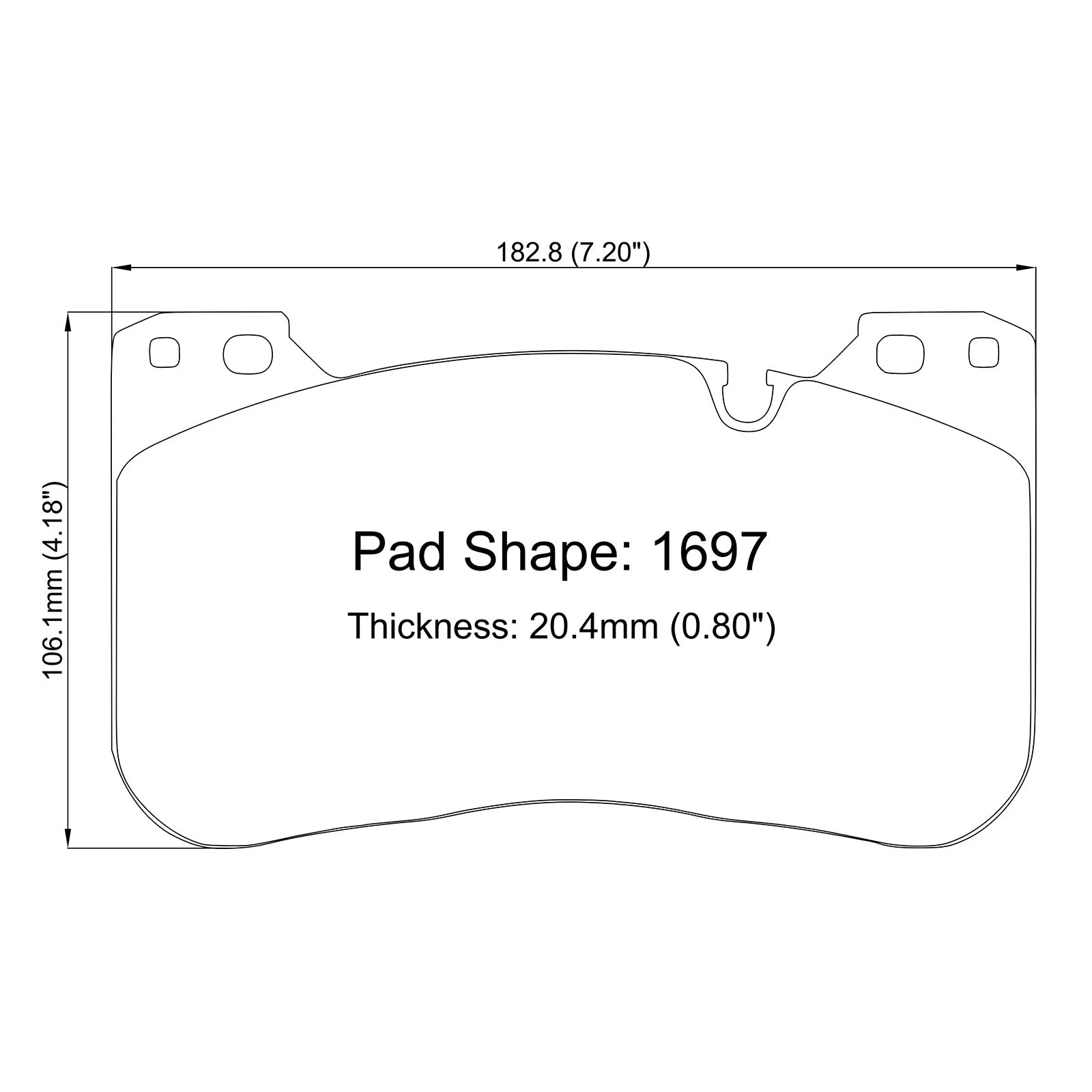 Winmax W-Series PBP 1697 Brake Pads for F90 M5, F91/F92/F93 M8 Front
