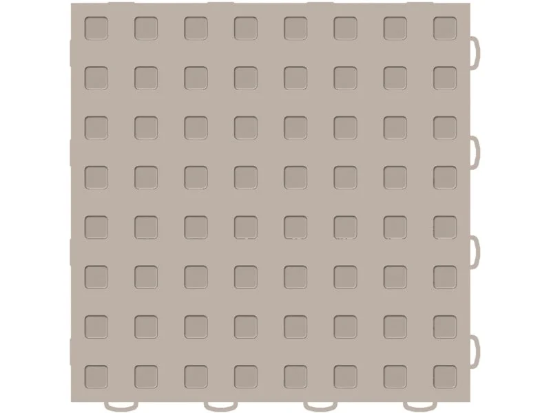 WeatherTech TechFloor 12in x 12in Solid Floor Tile w/ Raised Squares - Tan