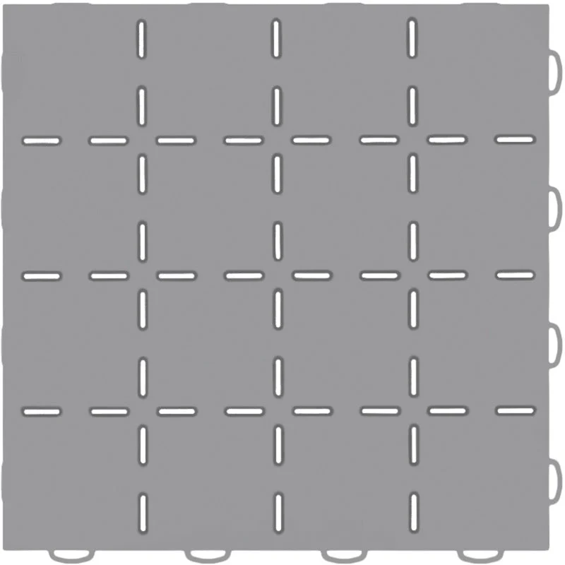 WeatherTech TechFloor 12in x 12in Solid Floor Tile w/ Raised Squares - Grey
