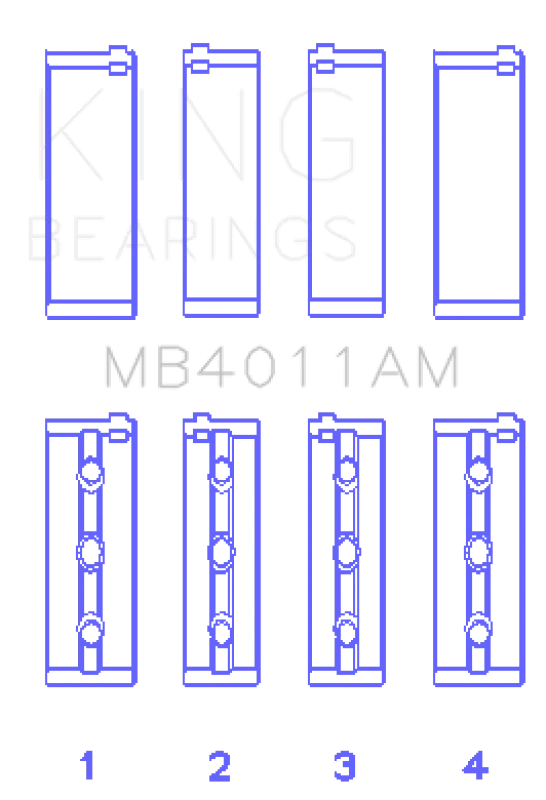 King Engine Bearings Toyota 1Mzfe (Size STD) Main Bearing Set