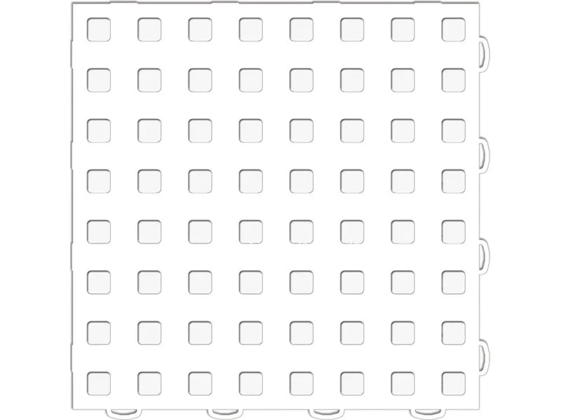 WeatherTech TechFloor 12in x 12in Solid Floor Tile w/ Raised Squares - White