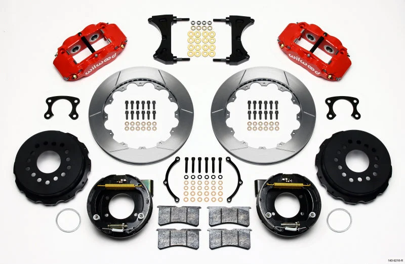 Wilwood Narrow Superlite 4R Rear P-Brk Kit 12.88in Red Small Ford 2.66in Offset
