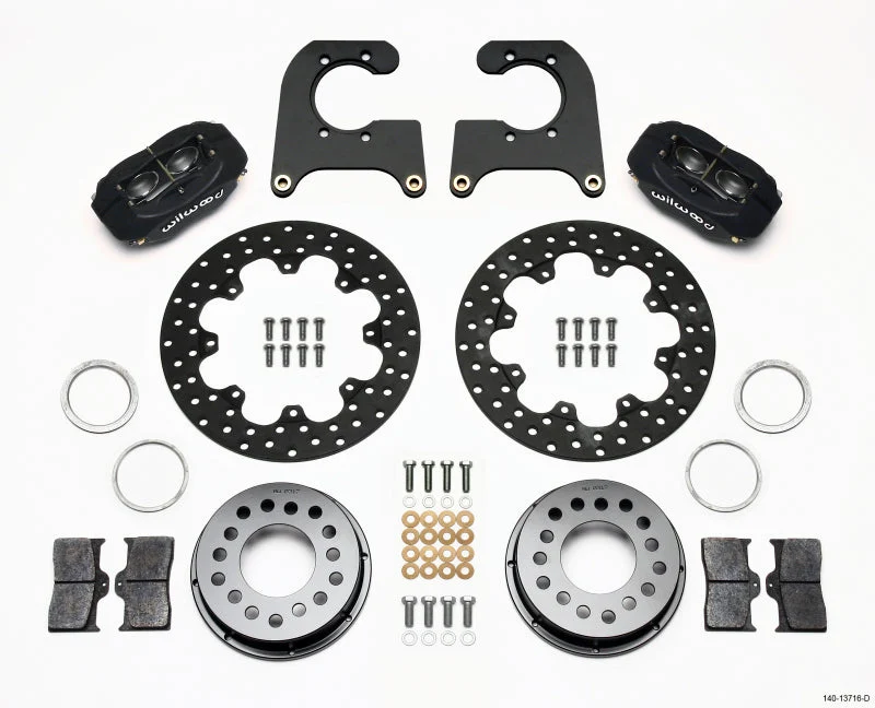 Wilwood Forged Dynalite Rear Drag Kit Drilled Rotor Ford 8.8 Special w/2.50in Offset-5 Lug