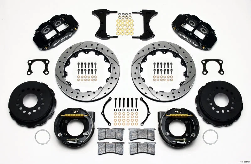 Wilwood Narrow Superlite 4R Rear P-Brk Kit 12.88in Drilled Big Ford Old Style 2.36in Offset