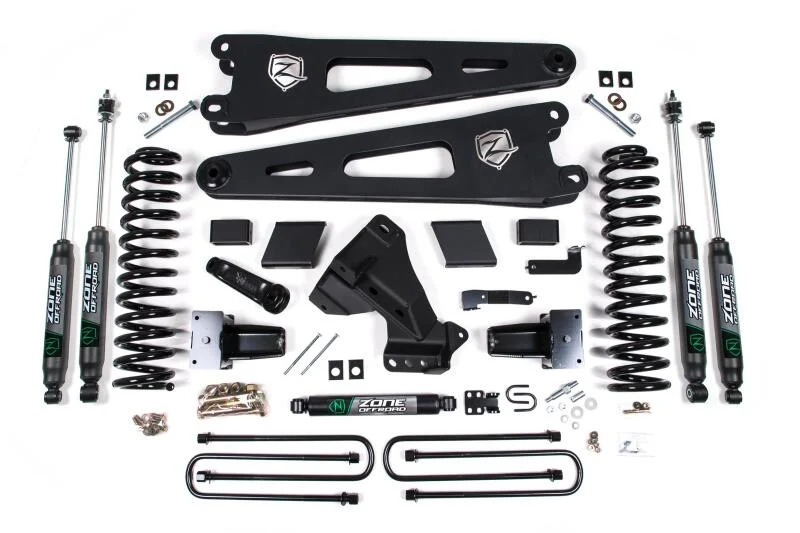 Zone Offroad 20-21 Ford F-250/F-350 4in Radius Arm Suspension Lift System- NX2 Shocks- Gas