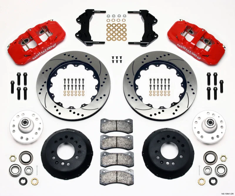 Wilwood AERO6 Front Hub Kit 14.00 Drilled-Red WWE ProSpindle
